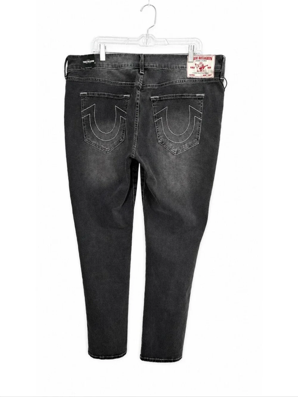 True Religion Rocco Relaxed Skinny Jeans Gray Wash Men’s 38×32 Stretch Denim.